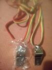  2 Red green yellow silver Metal Whistle Fancy Dress Sports raves party football