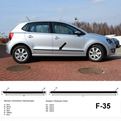 Seitenschutzleisten schwarz für Volkswagen VW Polo Schrägheck Typ 6R ab 06.2009- - Bild 1 von 4