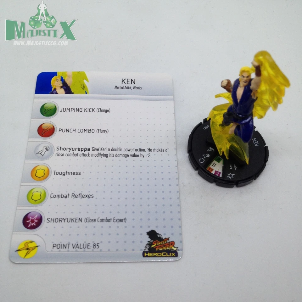 Heroclix Street Fighter Set Ken #001 ¡Figura común con tarjeta! Foto 1 de 1