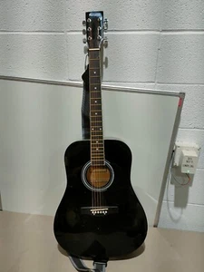 Huntington GA41PS-BK Black Dreadnaught Steel String Acoustic Guitar - Picture 1 of 13