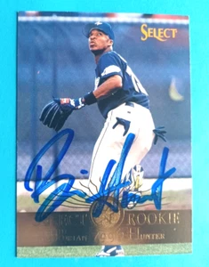 1995 SELECT BRIAN HUNTER #162 RC ROOKIE ON CARD AUTO HOUSTON ASTROS - Picture 1 of 2