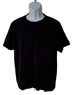 CAMISETA H&M Para Hombre XL Calce Regular Cuello Redondo Informal Negra Sólida Toda Algodón Foto 1 de 3
