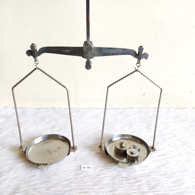 1930s Vintage C.H.Dudia Brass Weight Balance Measurement Scale Set of 8Pcs M971 - Image 1 of 4