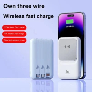 10000mAh 15W Wireless Magnetic Power Bank Fast Charger Portable External Battery - Photo 1 sur 17