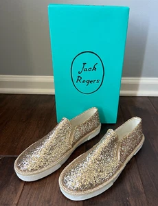 Jack Rogers Tucker Damen-Slipper goldfarben metallic Größe 8,5 - Bild 1 von 7