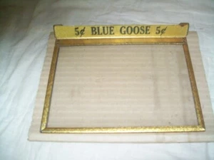 1920 ANTIQUE BLUE GOOSE 5 cent Cigar Glass / Tin Box Cover - Picture 1 of 2