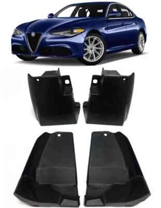 Genuine Front & Rear Splash Guards Mud Flaps For 2017-2024 Alfa Romeo Giulia - Picture 1 of 7