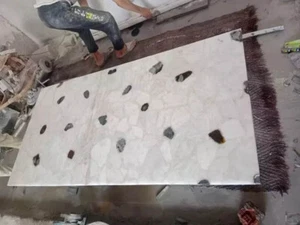 24"x48" Rectangle White Agate Dining Table Top Gemstone Luxury Kitchne Slab Deco - Picture 1 of 8