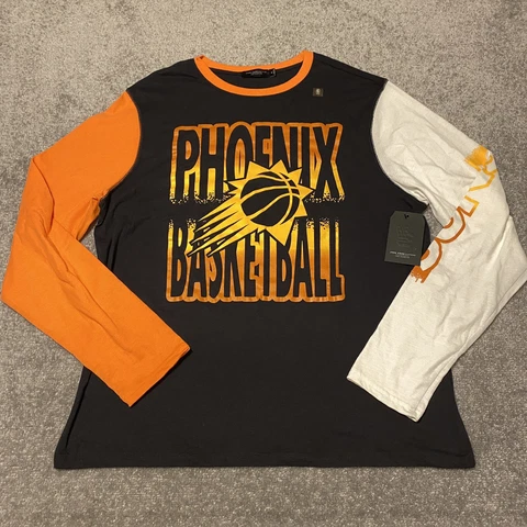 Phoenix Suns Mens Shirt XL Long Sleeve Black Orange White NBA Junk Food Cover
