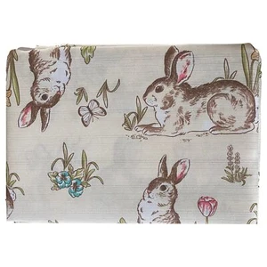 Celebrate Together Easter Bunny Tablecloth, Rabbits & Flowers Table Cloth 60X84 - Picture 1 of 3