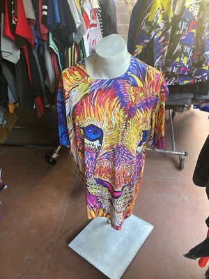 Camiseta de polietileno con estampado de león Rave Nectar para hombre talla XL Foto 1 de 4