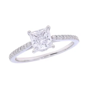 IGI Certified, 1.34CT, Lab-Grown Princess Diamond Engagement Ring 14k White Gold - Picture 1 of 11