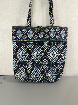 Vera Bradley Large Toggle Handbag Tote Blue/White/ Green Retired Pattern - Image 1 of 4