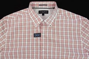 Men's AUSTIN REED White Orange Plaid Grid Shirt Large L  NWT NEW $79+  Nice! - Picture 1 of 5