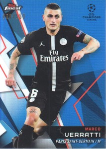 2018-19 Finest UEFA Champions League Blue Refractors #60 Marco Verratti /150