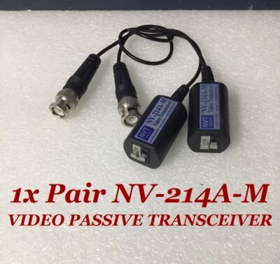 1 PAR DE TRANSCEPTOR PASIVO DE VIDEO DE UN SOLO CANAL NV-214A-M ¡CON COLETA COAXIAL PROBADO! Foto 1 de 4