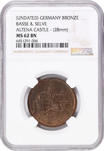 Germany Bronze Medal. Basse & Selve Altena Castle, NGC MS-62 Brown. Top Pop - Picture 1 of 6