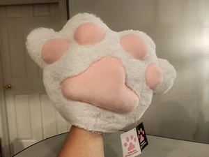 NIKUKYU Big 14" White Cat Paw Glove Plush Cushion From Round 1 Stuffed Animal - Picture 1 of 6