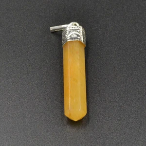 30-40 MM Long Natural Yellow Aventurine Hexagonal Pointed Healing Pendant - Picture 1 of 5