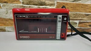 CROWN CH-3 AM/FM STEREO RADIO CASSETTE PLAYER - Imagen 1 de 11