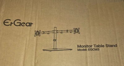 Black Dual Monitor Table Stand EGCM3 NEW Adjustable See Description - Image 1 of 4