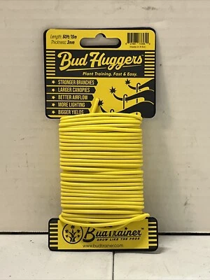 BUDTRAINER Budhuggers 50ft Yellow Soft Garden Wire Ties|3mm Thick|rubber Coating Never Hurt