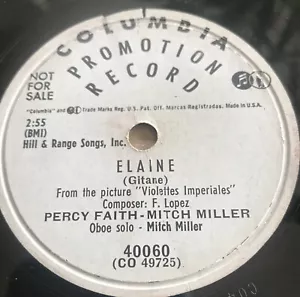 PERCY FAITH-Mitch Miller 78 Elaine- Rosa Maria - Promo Columbia 40060 Near Mint - Picture 1 of 4