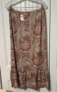 Wet Seal Rock Maxi Lang Rüschen Bauern Boho Paisley Neu Large - Bild 1 von 8