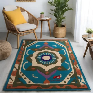 Handmade Antique Meditation Area Rug -100 % Wool Living Room Decor 9x12 8x10 6x8 - Picture 1 of 3