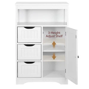 3 Drawers Bathroom Cabinet Storage Organizer Floor Cupboard Home Organizer Decor - Picture 1 of 20