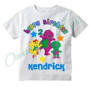 Barney Baby Bop BJ Custom T-shirt Personalize Birthday gift Choose AGE/NAME - Picture 1 of 1