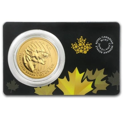 2015 Canada 1 oz Gold Growling Cougar .99999 BU (Assay Card) - Image 1 of 4