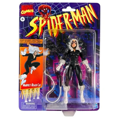 Marvel Legends Black Cat Spider-Man Tarjeta Retro 2021 Hasbro 6” Figura Sellada NUEVA Foto 1 de 2