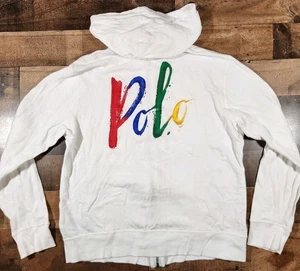 Polo Ralph Lauren Sudadera con Capucha Juvenil 14-16 Blanco Firma Logo Cremallera Completa - Imagen 1 de 13