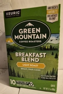 GREEN Mountain Coffee Breakfast Blend Light Roast-10 K-CUP PODS - Picture 1 of 1
