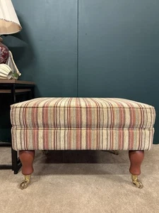 Parker Knoll York Footstool In Baslow Stripe Gold - Picture 1 of 6