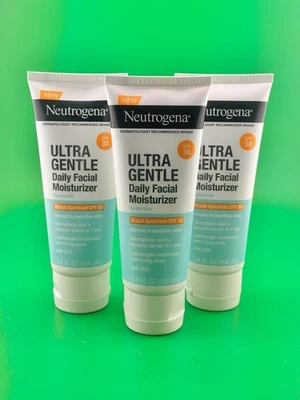 Neutrogena Ultra Gentle SPF 30 Daily Moisturizer 3.4 fl oz - NEW -  3PACK - Image 1 of 3