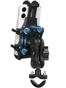Motorrad Handyhalterung mit Vibrationsdämpfer, Einhandbedienung Fahrradtelefon... - Bild 1 von 7