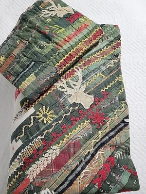 Edredón reversible artesanal Pottery Barn Winter Dreams King y 1 King Sham Foto 1 de 4