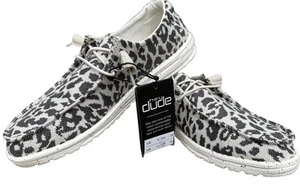 Hey Dude Wendy Women’s Slip-on Shoes Size 8 Color Woven Cheetah Grey - Picture 1 of 4