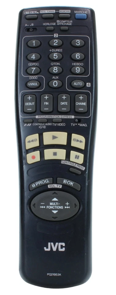 JVC PQ21953K Télécommande d'origine Lecteur Magnétoscope VHS * avec piles - Photo 1/1