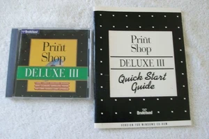 Broderbund "Print Shop Deluxe III CD-Rom W/Quick Start Guide" Very Good - Afbeelding 1 van 2