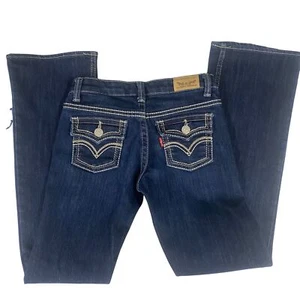 Levis Bootcut Jeans Girls 10 Slim Dark Wash Denim Kids Stretch - Picture 1 of 12