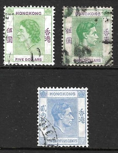 Hong Kong Scott 160, 165A, 197 Used F/VF - Picture 1 of 1