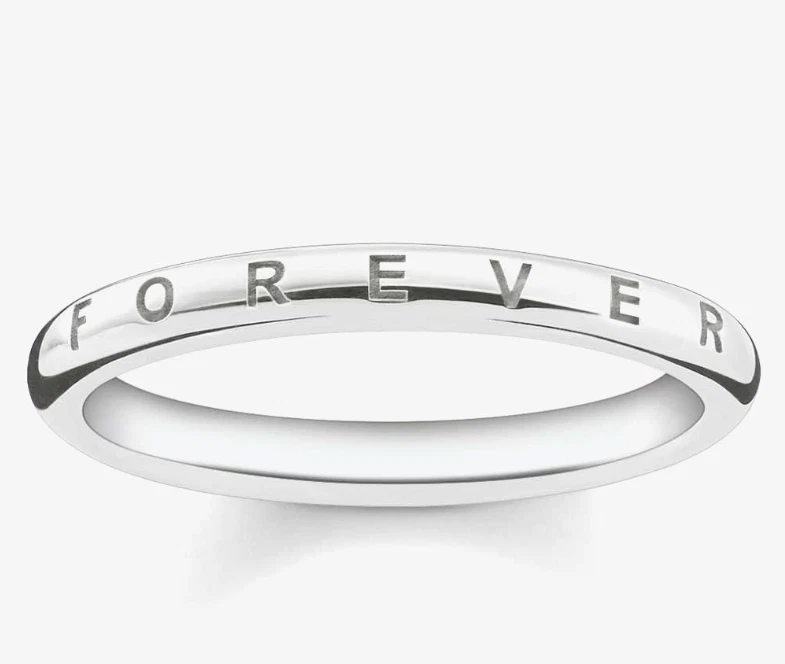 Elegantissima Anello fedina Thomas Sabo in argento 925 Together forever Mis. 12 - Immagine 1 di 1
