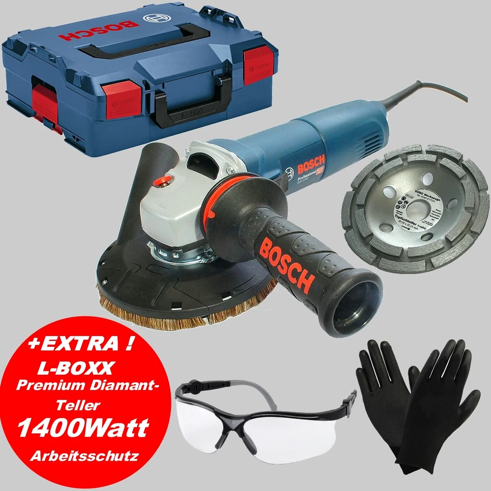 Betonschleifer Sanierfräse BOSCH WINKELSCHLEIFER SET 1400 Watt/125mm L-BOXX - Bild 1 von 3