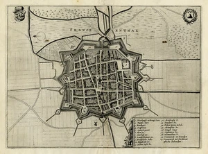 Antique Map-The city of Frankenthal-Rhineland in Germany-ca. 1645 - Picture 1 of 7