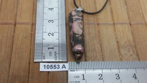 Pendentif POINTE RHODOCHROSITE + cordon reglable mineraux reiki collier - Picture 1 of 3