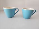 Vintage Coffee Mug Tea Cup Blue with White Interior Unbranded Set Of 2