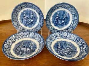 LIBERTY BLUE Fruit Bowls Dessert 5”~ Set of 4 ~ Staffordshire England BETSY ROSS - Picture 1 of 8